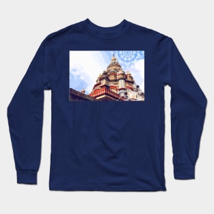 Indian Temple with mandala Long Sleeve T-Shirt